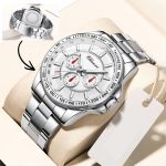 Chenxi Vízálló Quartz Férfi Óra Acél Szíjjal díszdobozban - Ezüst 