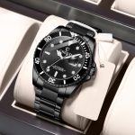 Chenxi Vízálló Férfi Óra Acél Szíjjal díszdobozban - Fekete