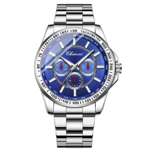 Chenxi Férfi Quartz Karóra Kék számlappal Díszdobozban- Ezüst