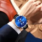 Chenxi Férfi Karóra Bőr szíjjal Díszdobozban - Kék számlappal