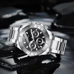 Chenxi Férfi Quartz Ezüst Chronograph Stílusú Férfi Óra – Fekete Számlappal