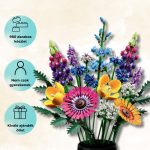 980 darabos Száraz Vadvirág Csokor Építőkészlet Kreatív Növény Dísz Otthonra vagy Ajándékba