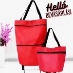 Skladacia nákupná taška na kolieskach - červená