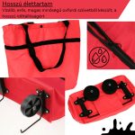 Skladacia nákupná taška na kolieskach - červená