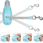 2v1 multifunkční zatahovací vodítko pro psy s lampou - modré