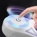 2v1 multifunkční zatahovací vodítko pro psy s lampou - fialové