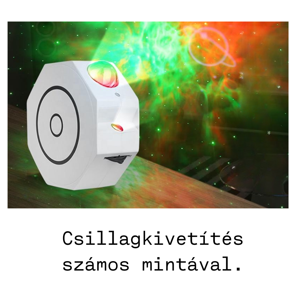 Csillagkivetítés számos mintával.